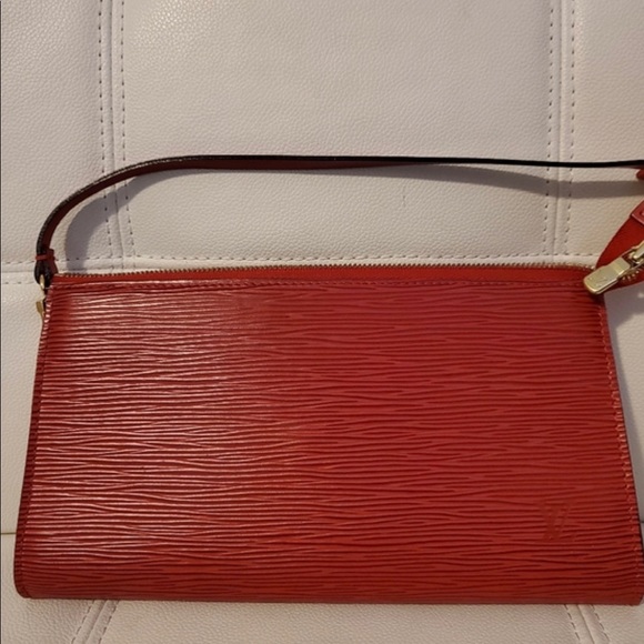 Authentic Louis Vuitton Red Epi Pouchette - Picture 3 of 11